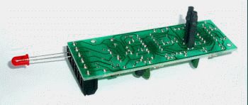 The infra red emitter and detector are on the solder side of the infra red detector
